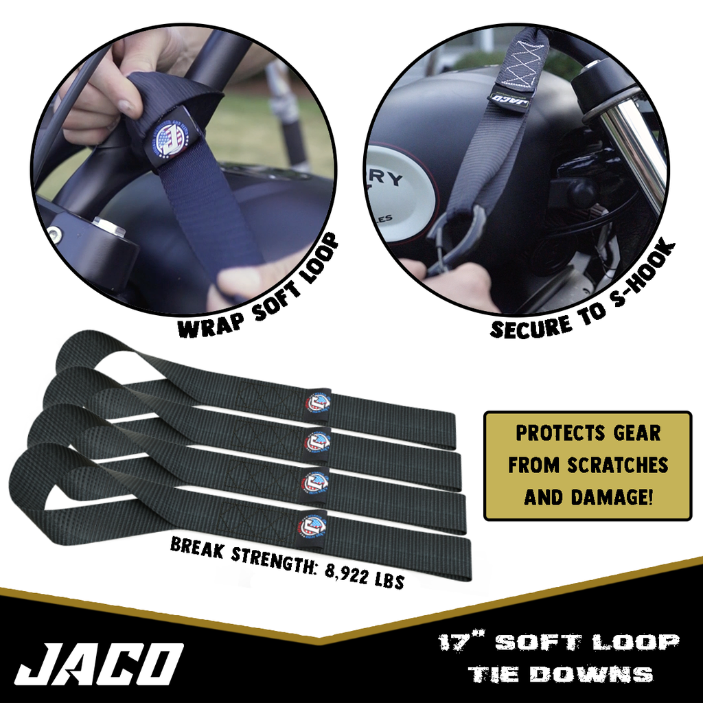 JACO Tie Down Ratchet Straps (Heavy Duty) 1.6 in x 8 ft - Ships Free!