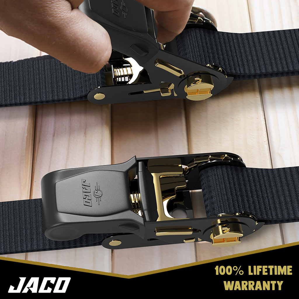 JACO Tie Down Ratchet Straps (Medium Duty) 1 in x 15 ft - Ships Free!