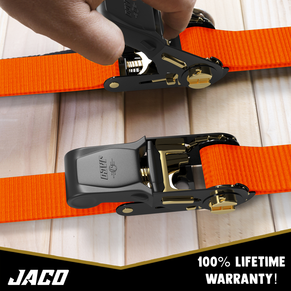 JACO Tie Down Ratchet Straps (Medium Duty) 1 in x 15 ft - Ships Free!