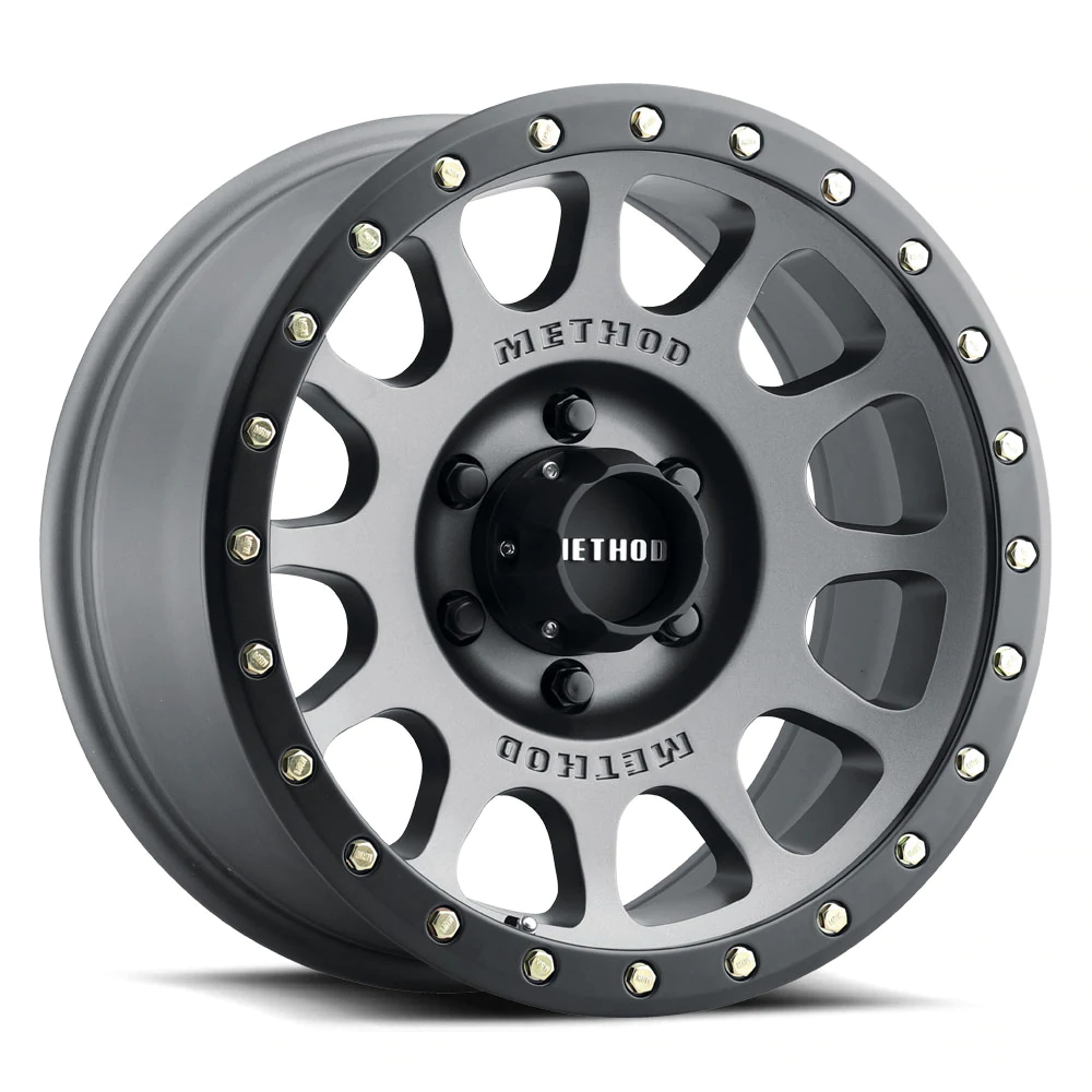 Method Race Wheels MR305 NV, 17x8.5, 0mm Offset, 6x5.5, 108mm Centerbore, Titanium - Matte Black Lip