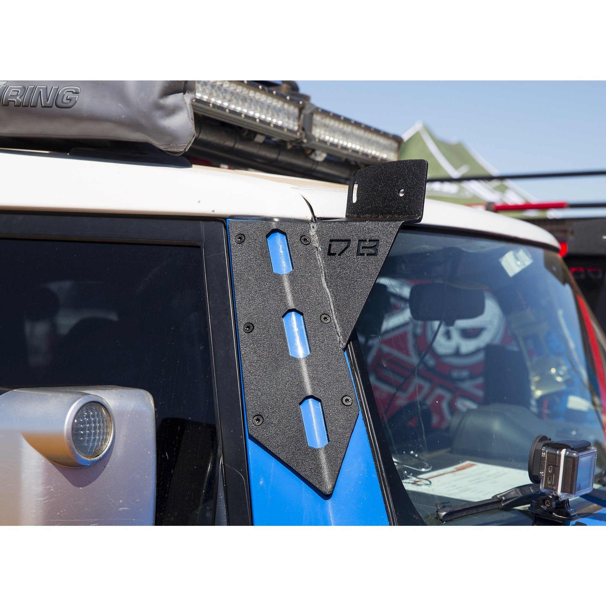 DB Customz LED Curved Bar Pillar Aluminum Pillar Mounts; 2007-2014 FJ Cruiser