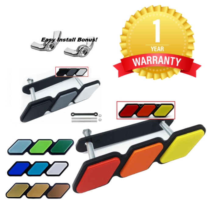 Retro Tri-Color Mountain Shape Grille Badge Emblem For Toyota Truck/SUV - Universal Fit, ABS