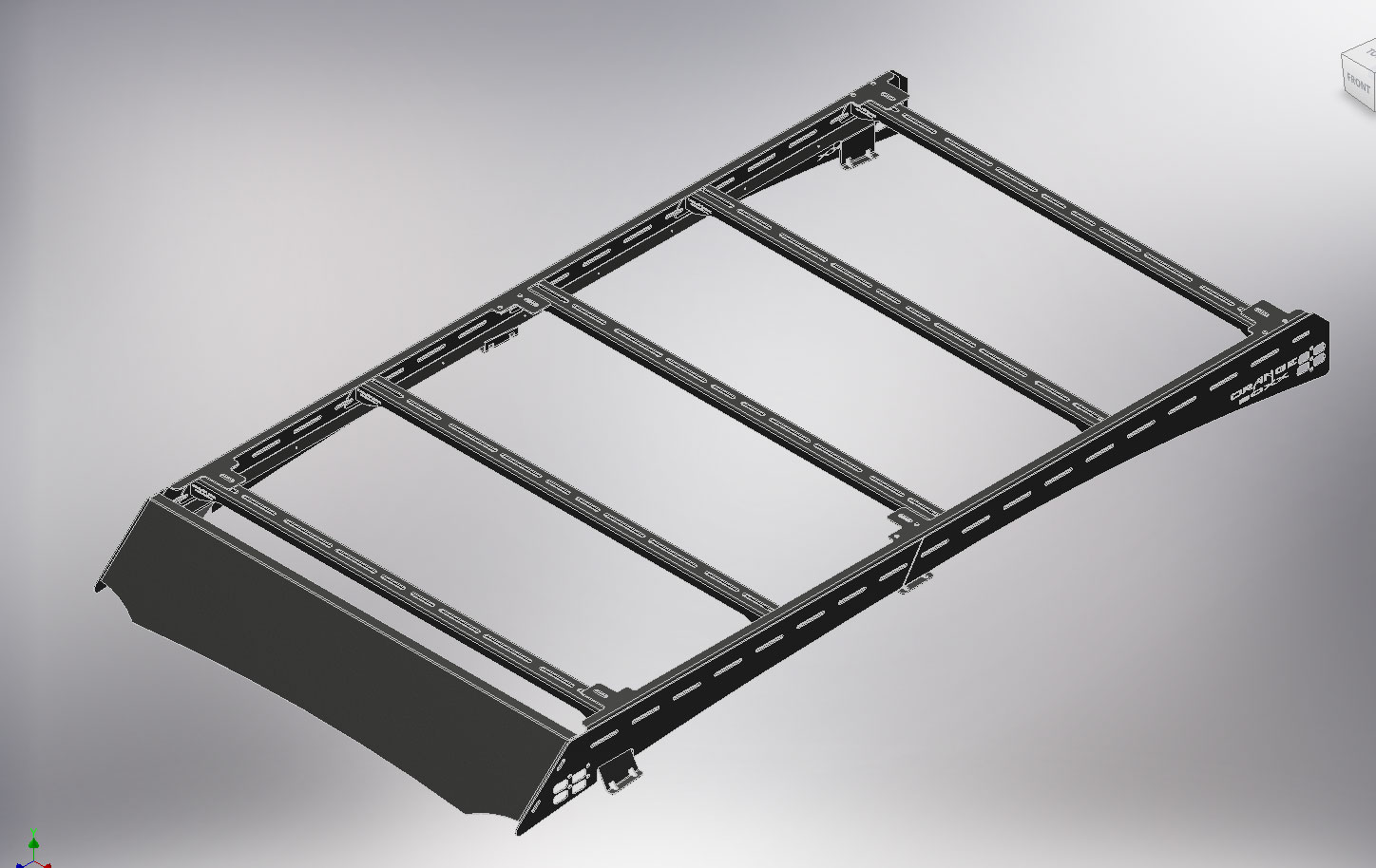 Orange Boxx Roof Rack-Side Clad-4 Crossbars-Faring