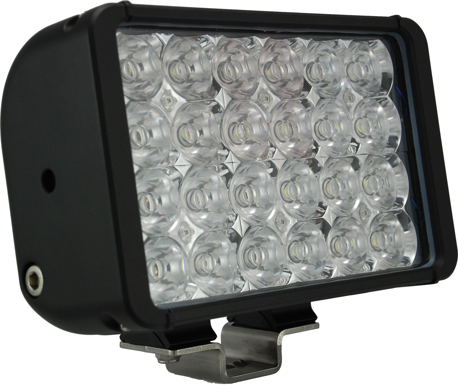 8" XMITTER DOUBLE BAR BLACK 24 3W LED'S FLOOD