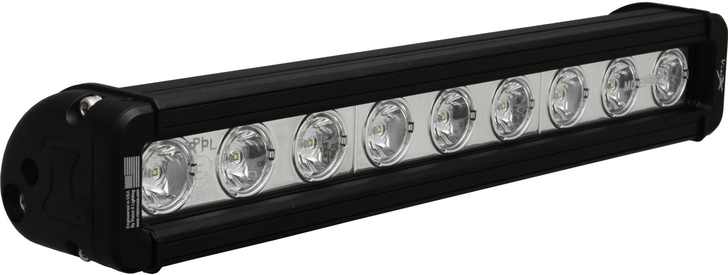 12" XMITTER LOW PROFILE BLACK 9 3W LED'S 10ç NARROW