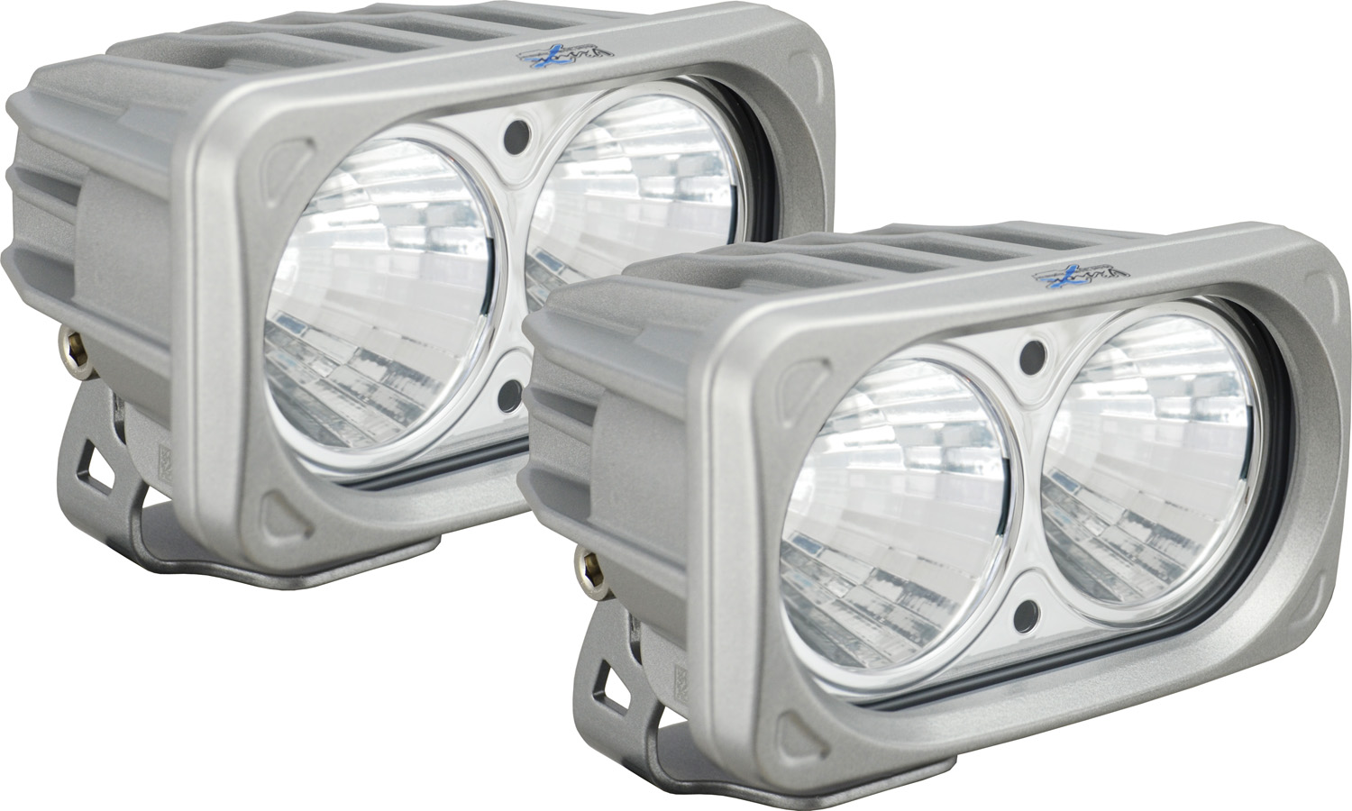 OPTIMUS SQUARE SILVER 2 10W LEDS 20° MEDIUM KIT OF 2 LIGHTS - Click Image to Close