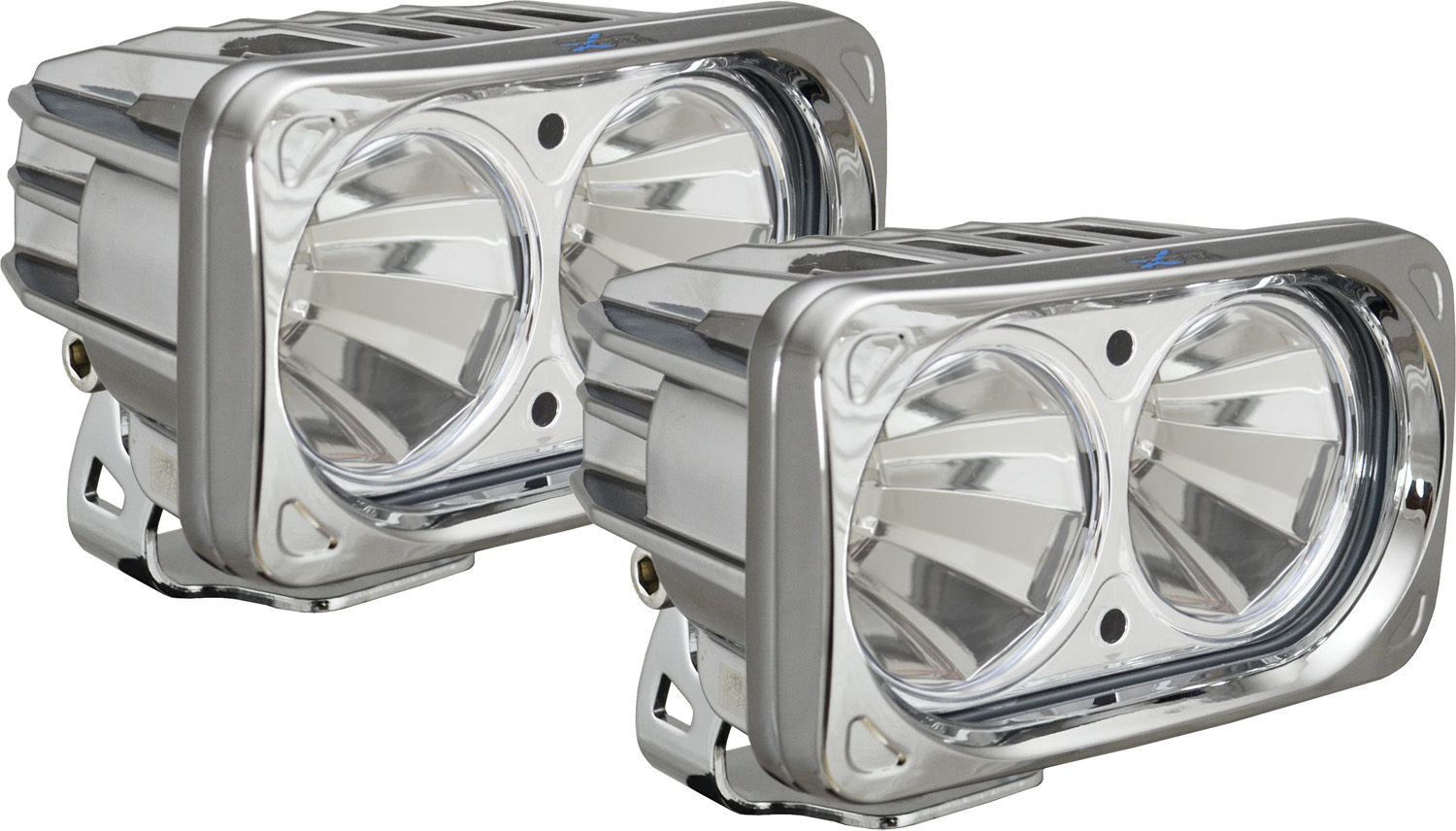 OPTIMUS SQUARE CHROME 2 10W LEDS 60° FLOOD KIT OF 2 LIGHTS