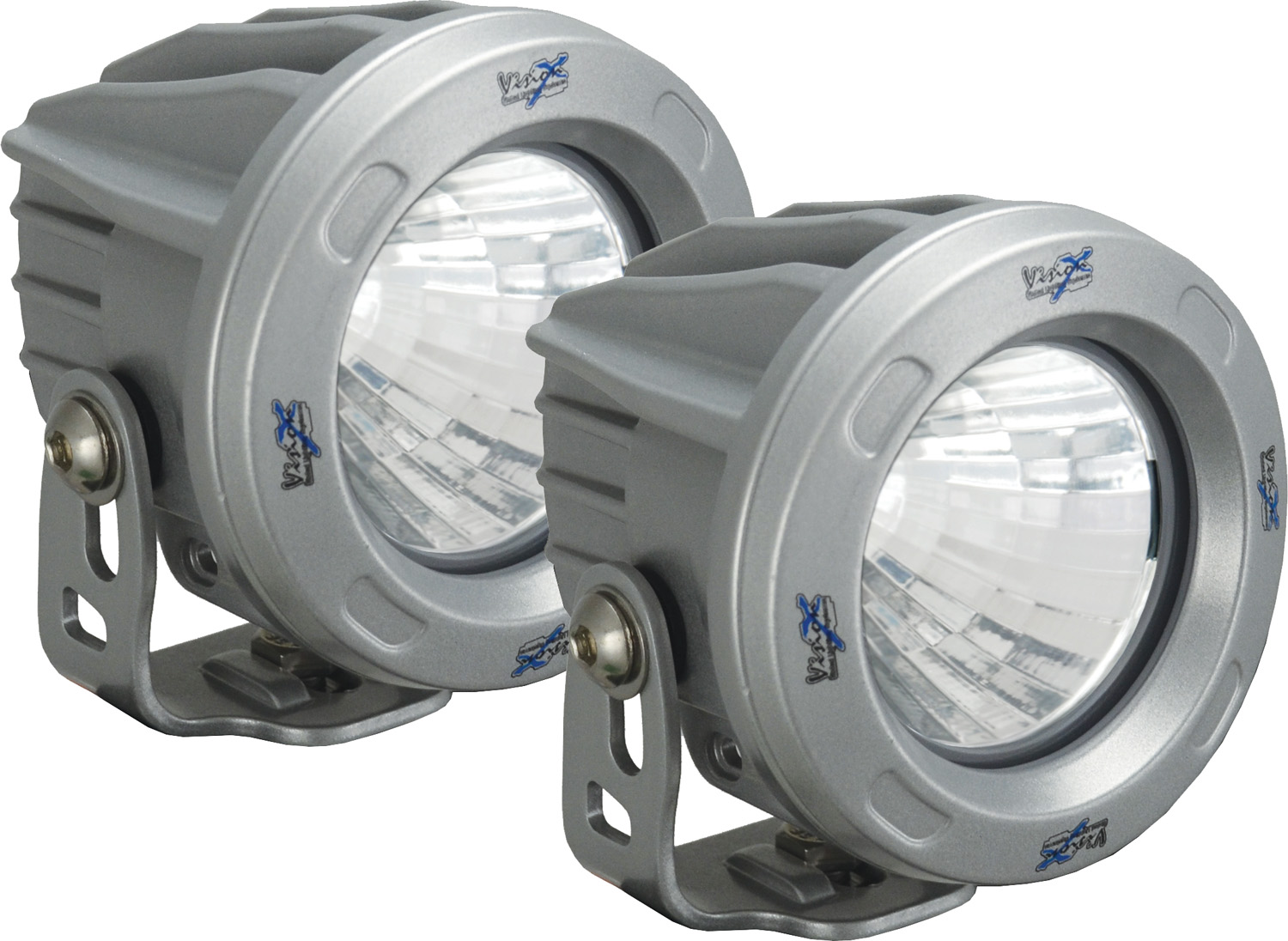 OPTIMUS ROUND SILVER 1 10W LED 10ç NARROW KIT OF 2 LIGHTS - Click Image to Close