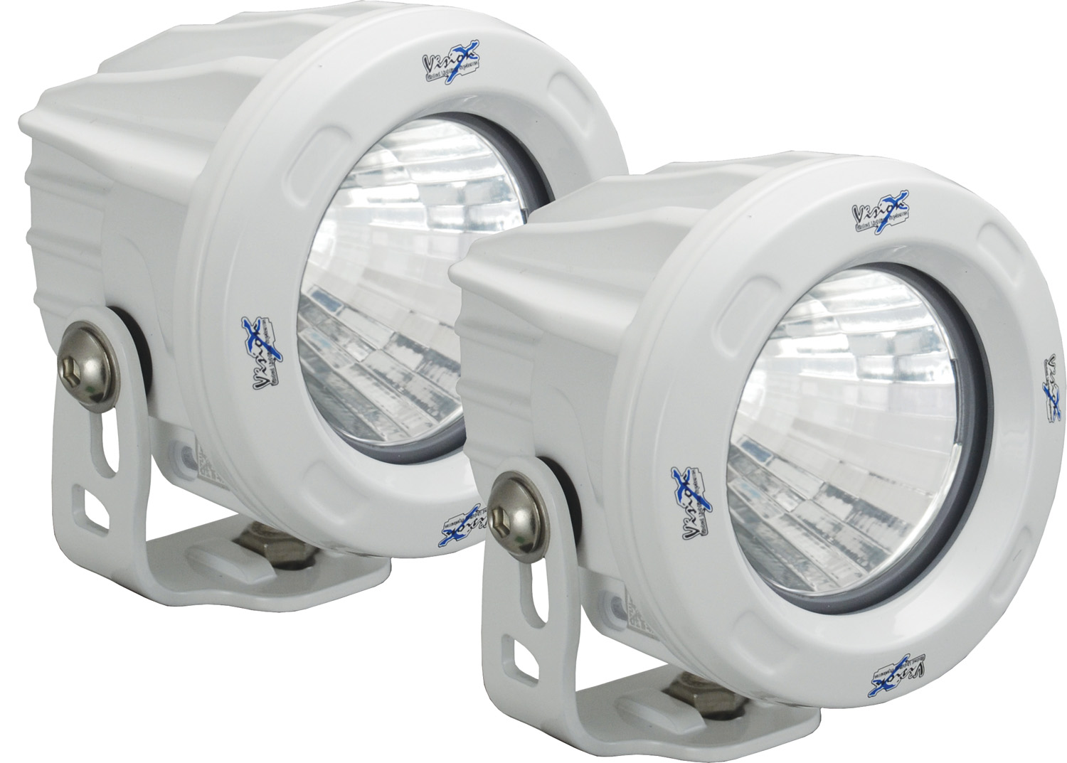 OPTIMUS ROUND WHITE 1 10W LED 60ç FLOOD KIT OF 2 LIGHTS