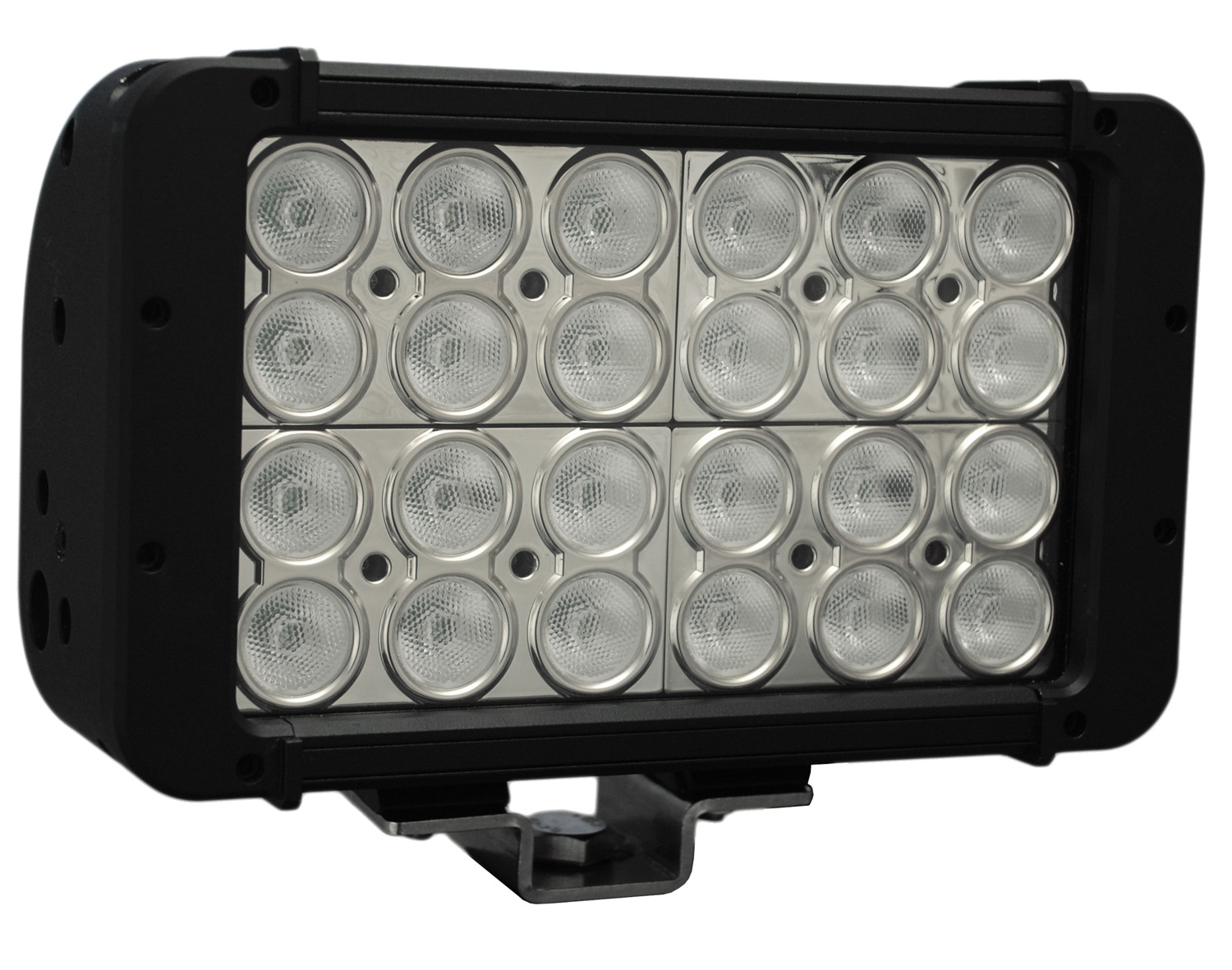 8" XMITTER PRIME DOUBLE STACK LED BAR BLACK TWENTY FOUR 3-WATT LED'S 10 DEGREE NARROW BEAM