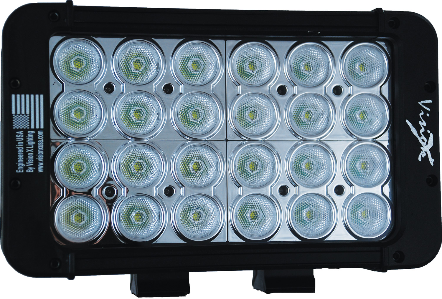 8" XMITTER PRIME DOUBLE STACK LED BAR BLACK TWENTY FOUR 3-WATT LED'S 40 DEGREE WIDE BEAM