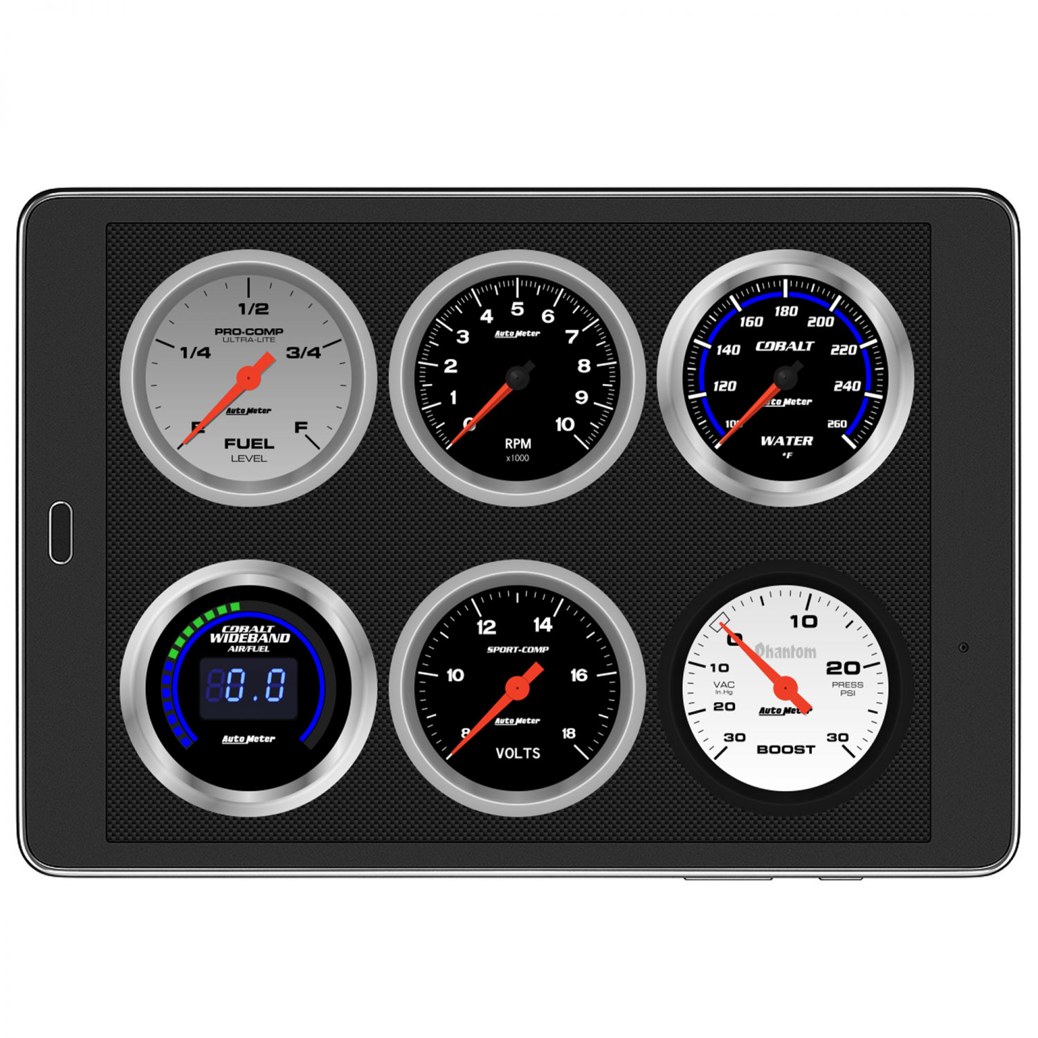 Autometer Dashlink II, OBDII Digital Gauges - Click Image to Close