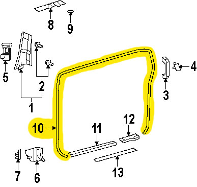 Body Weatherstrip - LEFT