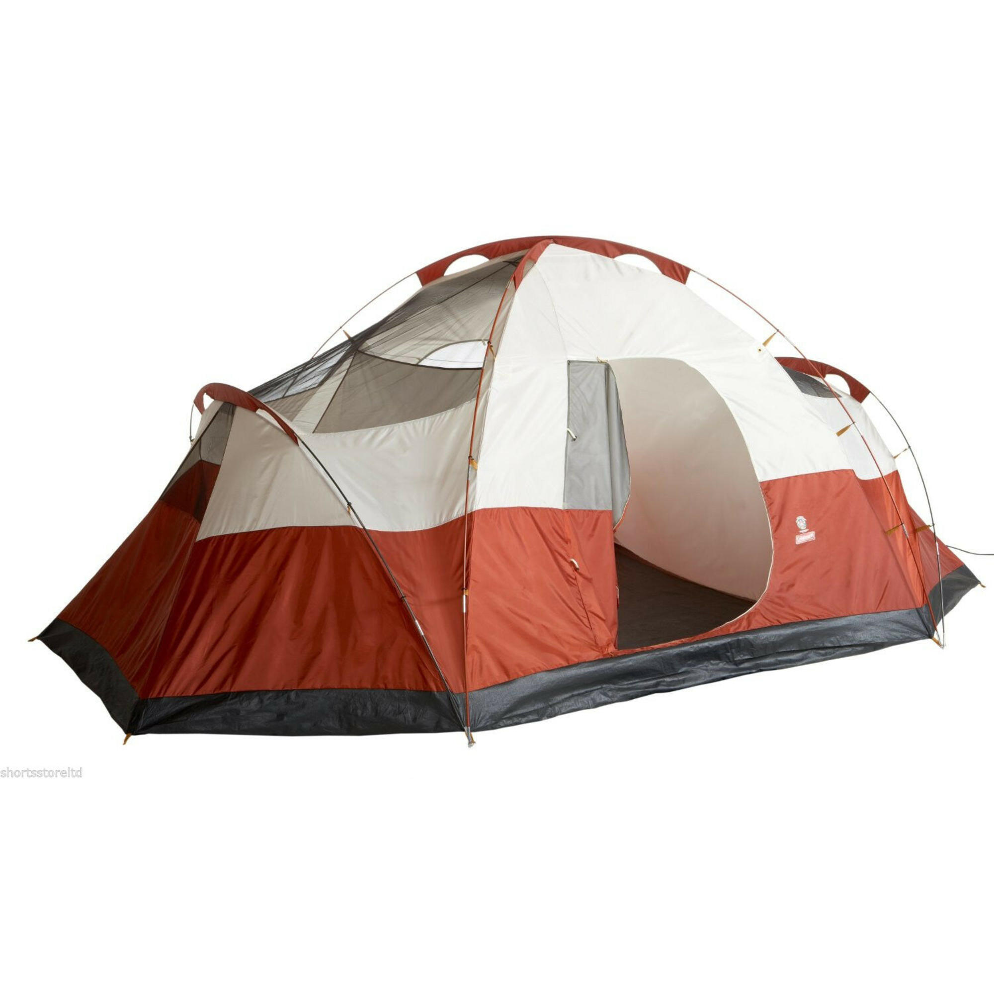 Coleman Canyon 8-person Outdoor Camping Tent, Red - Click Image to Close