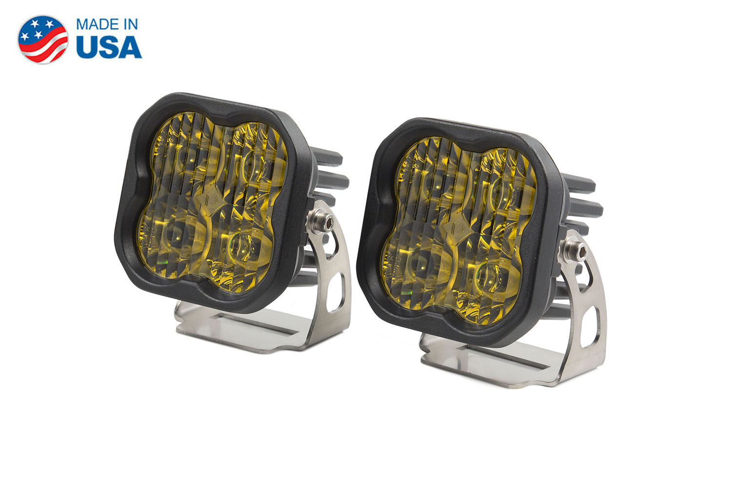 Diode Dynamics Stage Series 3" SAE/DOT Yellow Sport Standard LED Pod (pair)
