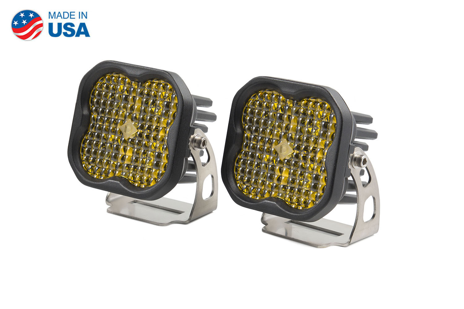 Diode Dynamics Worklight SS3 Sport Yellow Flood Standard (pair) - Click Image to Close