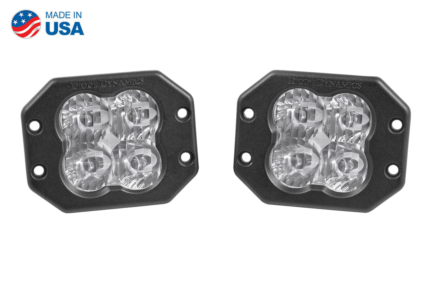 Diode Dynamics Worklight SS3 Sport White SAE Driving Flush (pair) - Click Image to Close