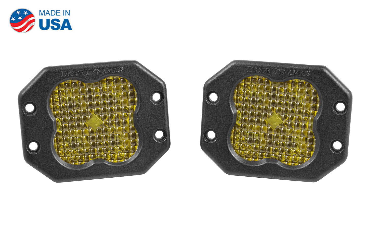 Diode Dynamics Worklight SS3 Sport Yellow Flood Flush (pair)