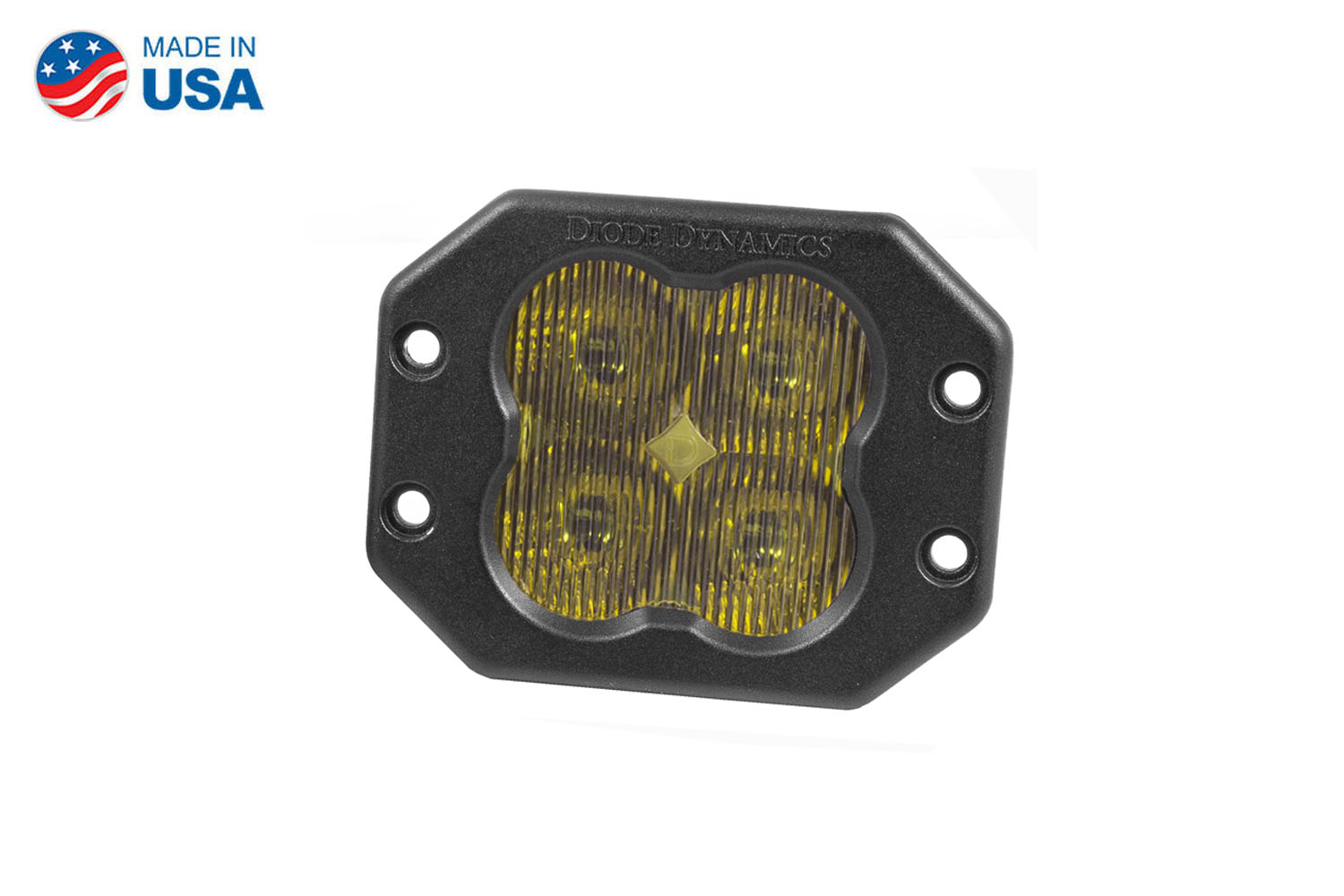 Diode Dynamics Worklight SS3 Sport Yellow SAE Fog Flush (single) - Click Image to Close