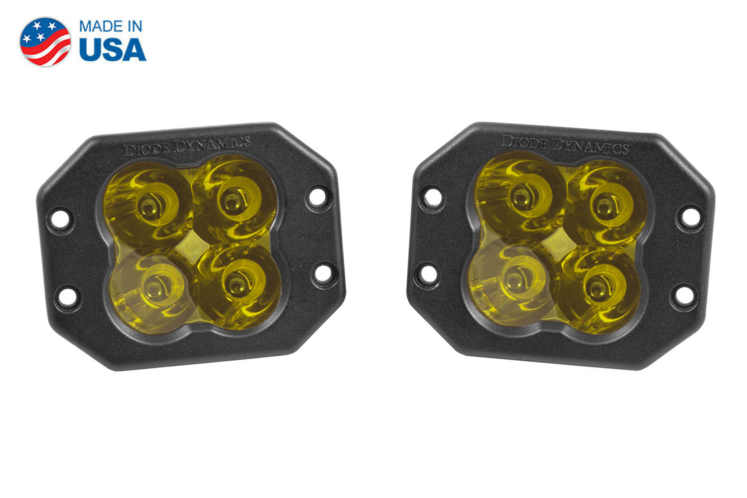 Diode Dynamics Worklight SS3 Sport Yellow Spot Flush (pair)