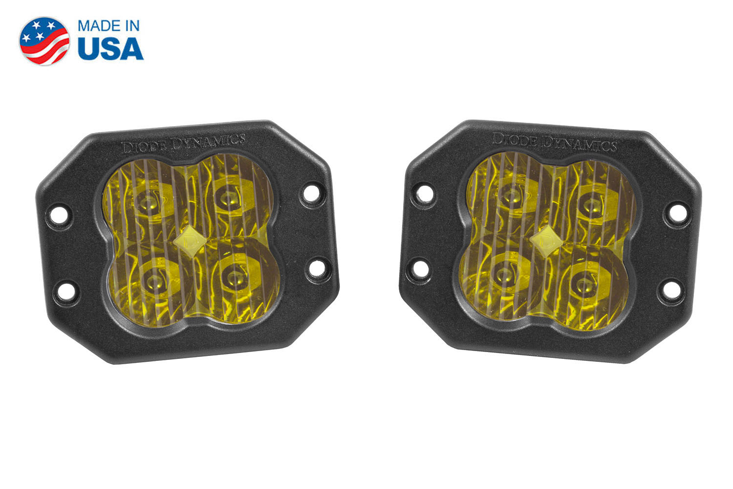 Diode Dynamics Worklight SS3 Pro Yellow Driving Flush (pair) - Click Image to Close