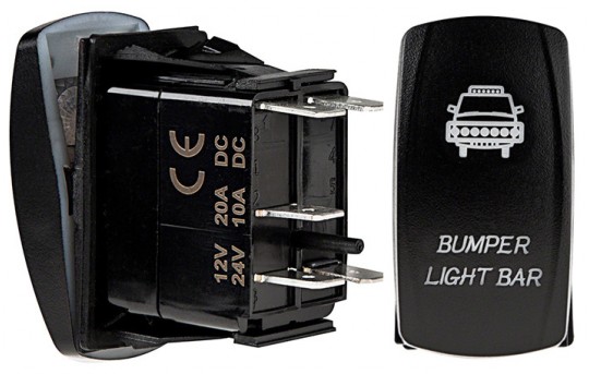 Weatherproof LED Rocker Switch - Bumper Light Bar Switch