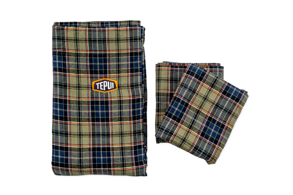 Tepui Flannel Fitted Sheets; Blue-Green Plaid; Universal Fit; Ships Free
