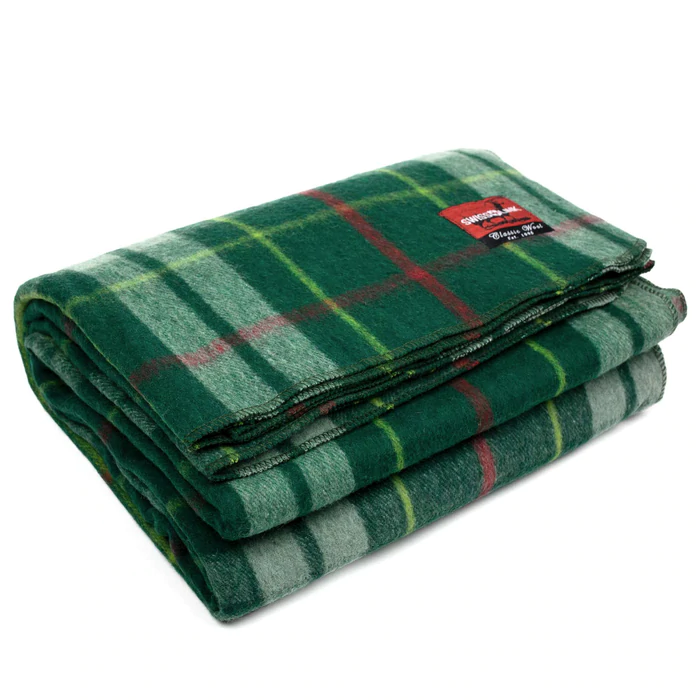 Swisslink Classic Wool Plaid Blanket - Green - Click Image to Close