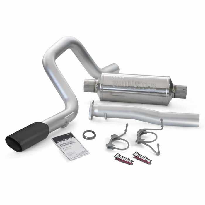 Banks Monster Exhaust System - Single Exit - Black Obround Tip - 2007+