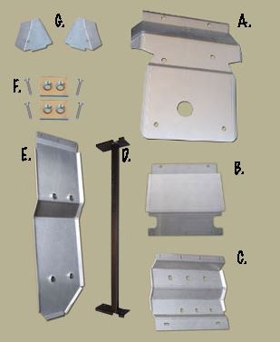 Ricochet Complete Skid Plate Set For Fj Cruiser 2010 2014 999 Xc