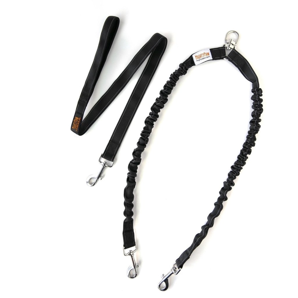 Mighty Paw Hands Free *DOUBLE* Bungee Leash Set - Click Image to Close