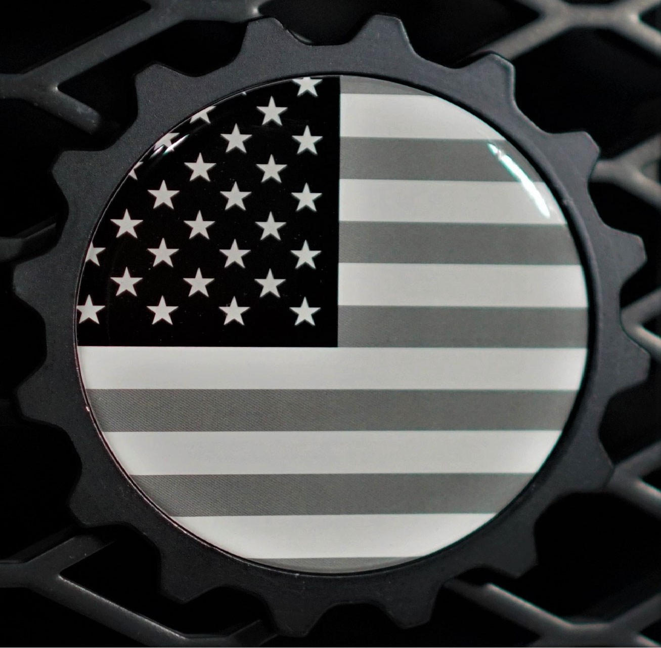 Black & White USA Flag Badge