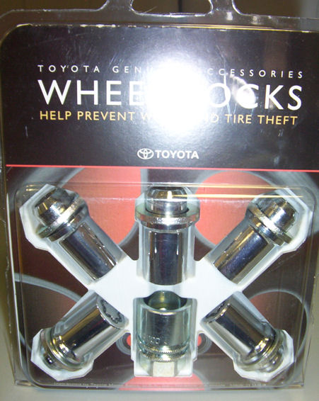 Toyota Wheel Locks - Chrome - OEM - Click Image to Close